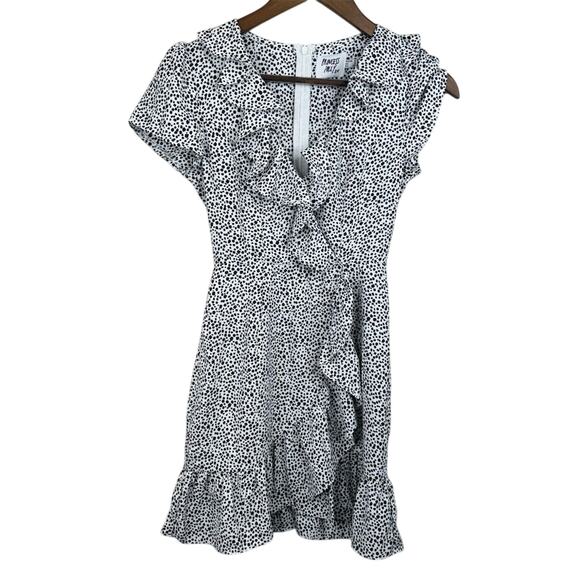 Princess Polly Ruffle Mini Dress Black White 0 Fairy Whimsy Romantic Punk‎ - Picture 1 of 12